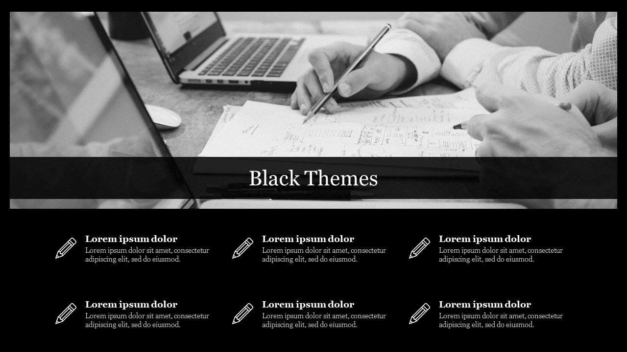 Free - Editable Black Themes PowerPoint Presentation Slide